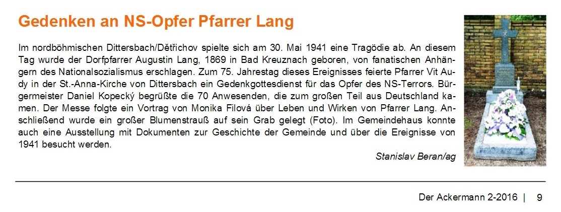 Dittersbach Pfarrer Lang